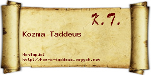 Kozma Taddeus névjegykártya