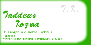 taddeus kozma business card